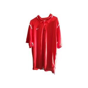 Nike Golf Polo Dryfit Shirt Men 2XL Red White Short Sleeve Good Used - #318